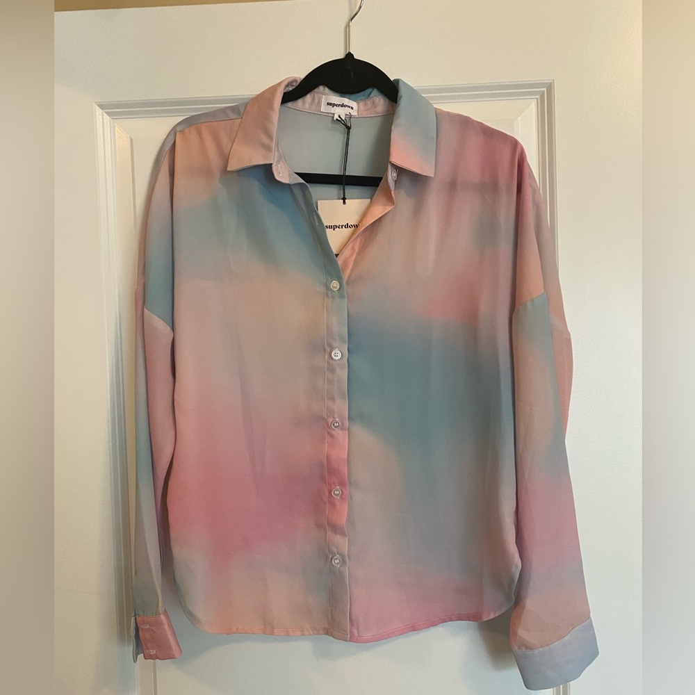 NWT Superdown Tie Dye Button Down
